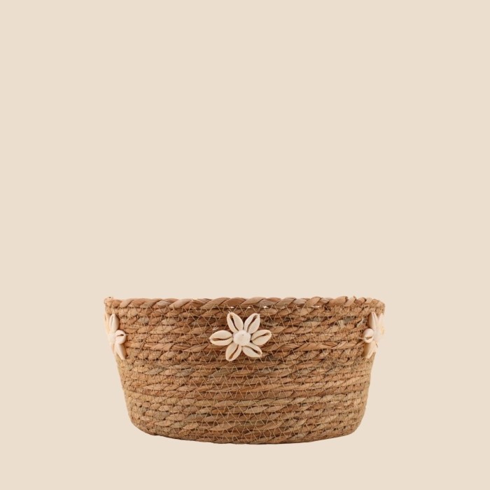 Panier fibres naturelles coquillages 27cm | Hashtag Déco