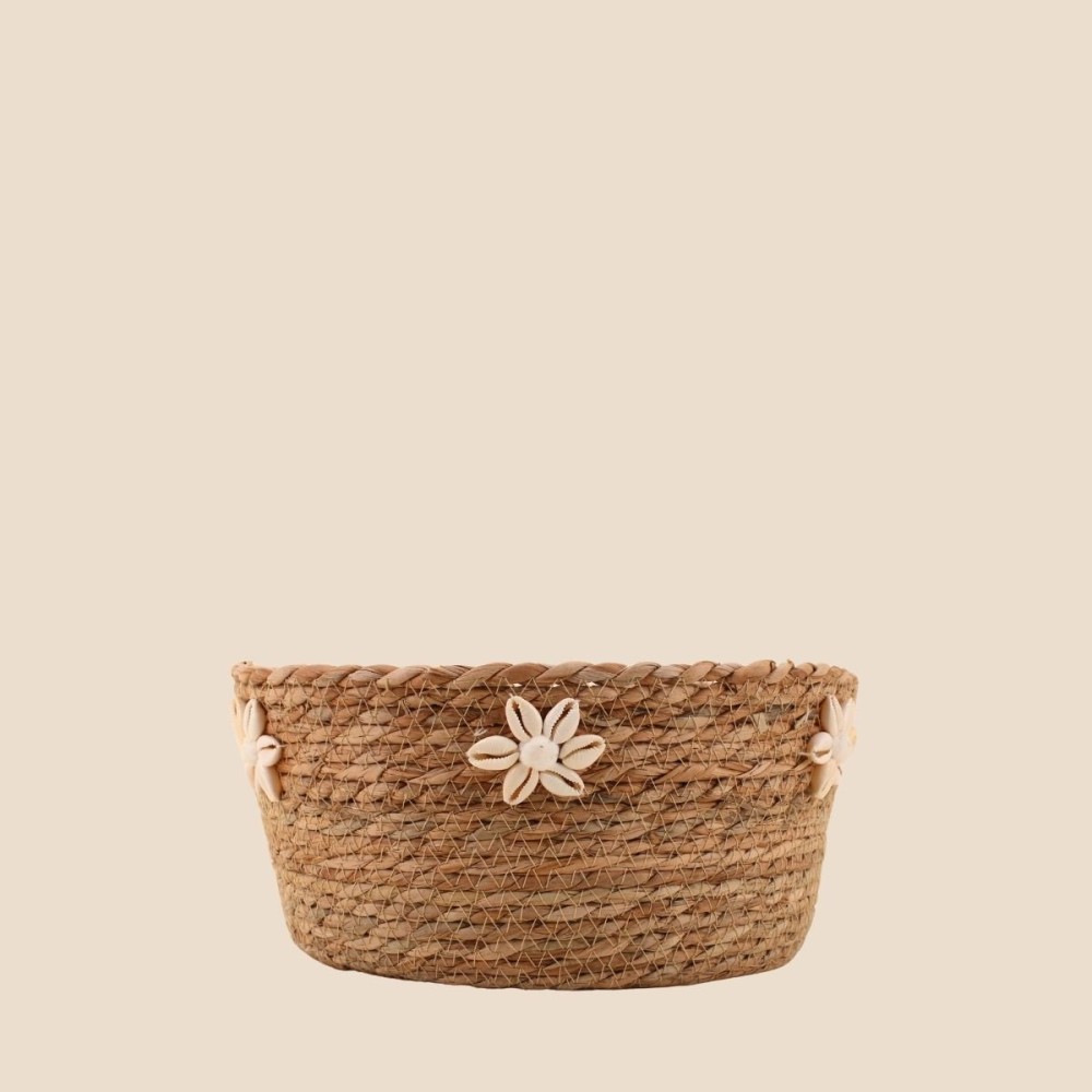 Panier fibres naturelles coquillages 27cm | Hashtag Déco