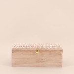 Boite à bijoux bois relief fleuri naturel | Hashtag Déco