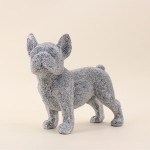 Bouledogue résine argentée 20cm, charme canin | Hashtag Déco