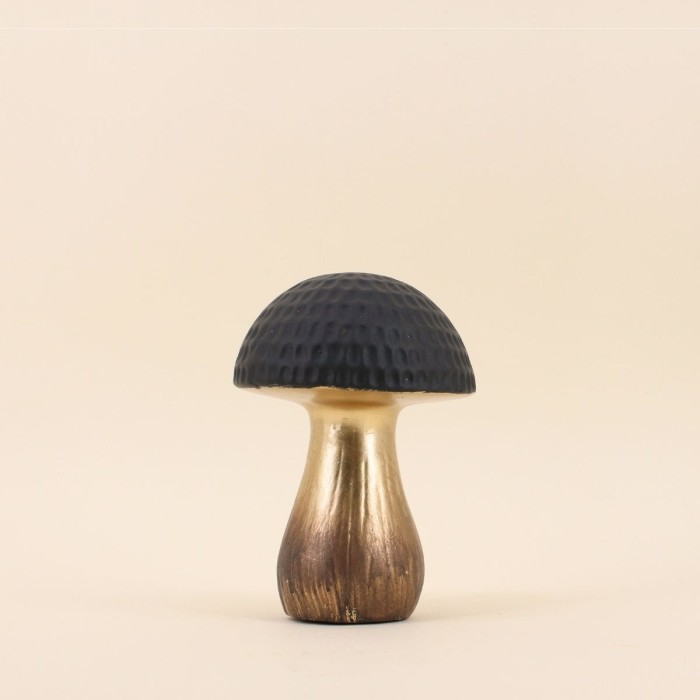 Objet déco champignon doré métal 17cm | Hashtag Déco