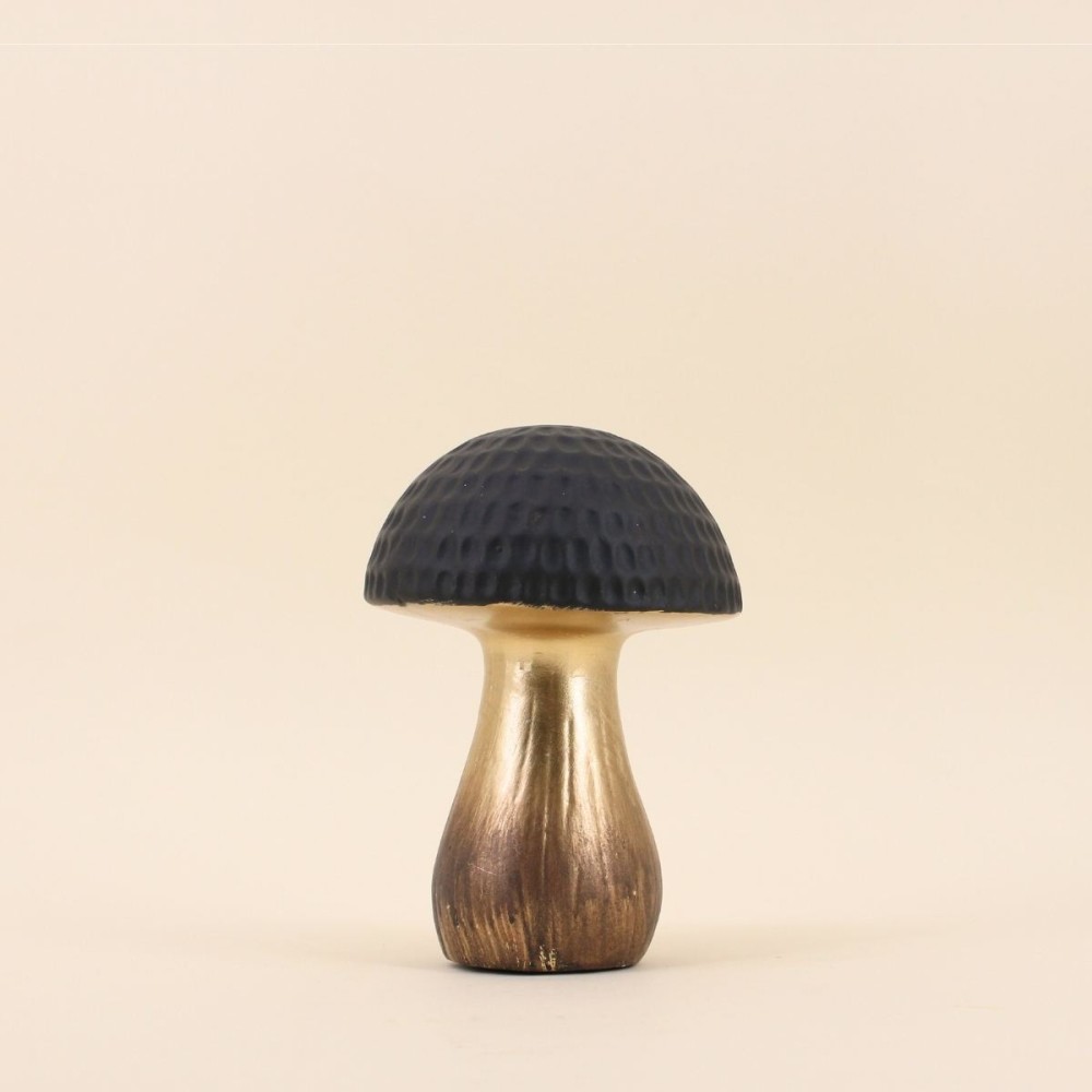 Objet déco champignon doré métal 17cm | Hashtag Déco