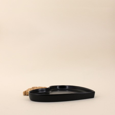 Plateau coeur résine noir et or 27x22 cm | Hashtag Déco