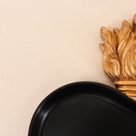 Plateau coeur résine noir et or 27x22 cm | Hashtag Déco