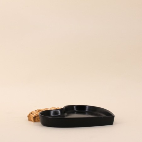 Plateau coeur résine noir doré élégant | Hashtag Déco