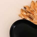 Plateau coeur résine noir doré élégant | Hashtag Déco