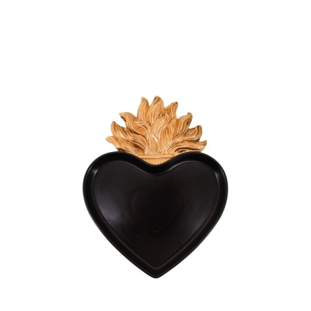 Plateau coeur résine noir doré élégant | Hashtag Déco