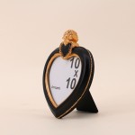 Cadre photo cœur résine noir doré 15cm | Hashtag Déco