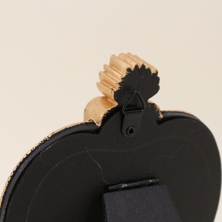 Cadre photo cœur résine noir doré 15cm | Hashtag Déco