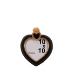 Cadre photo cœur résine noir doré 15cm | Hashtag Déco