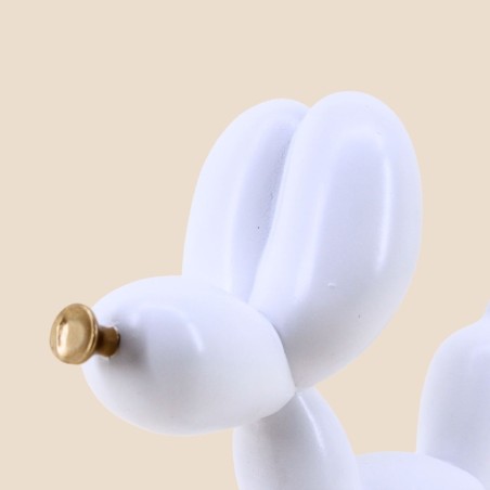 Chien ballon résine blanche 24cm | Hashtag Déco