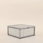 Boîte à bijoux verre gris 13x13cm élégante | Hashtag Déco