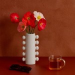 Vase porcelaine blanc perlé 31cm élégant | Hashtag Déco