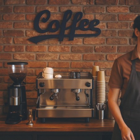 Mot décoratif coffee noir métal 60x28cm | Hashtag Déco