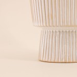 Vase en céramique strié beige 15x12cm | Hashtag Déco