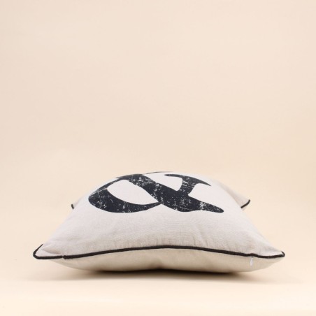 Coussin imprimé noir et blanc 45x45cm en coton | Hashtag Déco