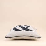 Coussin imprimé noir et blanc 45x45cm en coton | Hashtag Déco