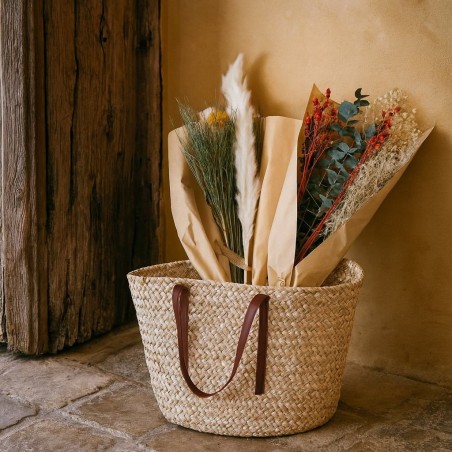 Bouquet fleurs séchées beige 45cm | Hashtag Déco