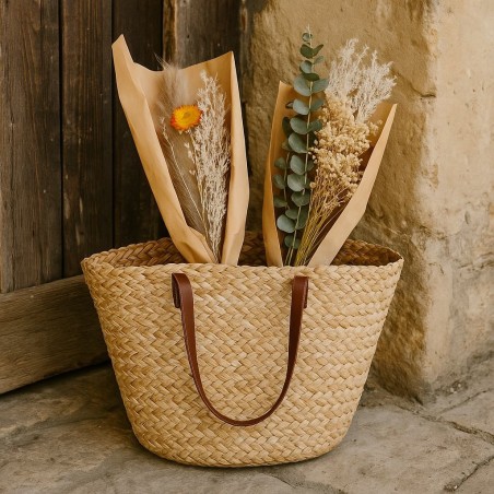 Bouquet de fleurs séchées beige 45cm | Hashtag Déco