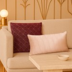 Coussin géométrique bordeaux 40cm en coton | Hashtag Déco