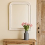 Miroir antique blanc en bois 80x60cm | Hashtag Déco