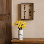 Boite à clés vitrée bois blanc 30x20cm | Hashtag Déco