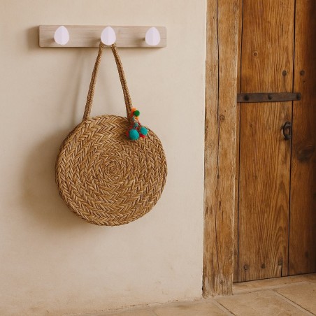 Porte manteau bois blanc 32cm, style élégant | Hashtag Déco