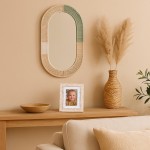 Miroir ovale corde beige 55x30cm | Hashtag Déco