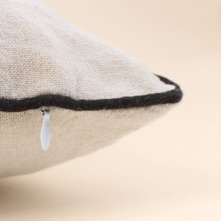 Coussin imprimé noir et blanc 45x45cm en coton | Hashtag Déco