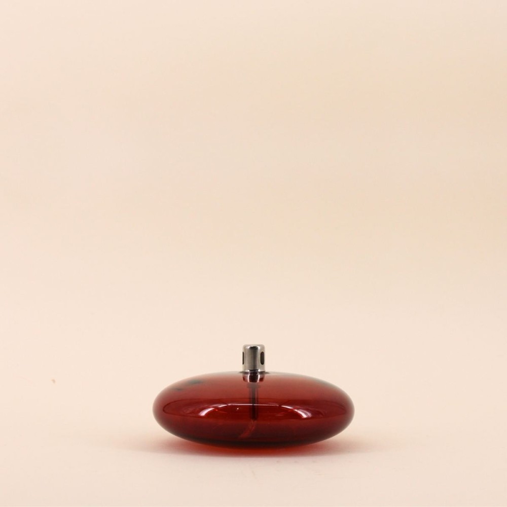 Lampe à huile bordeaux en verre soufflé | Hashtag Déco