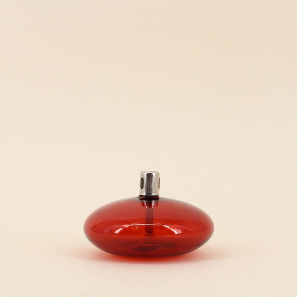 Lampe à huile en verre bordeaux | Hashtag Déco