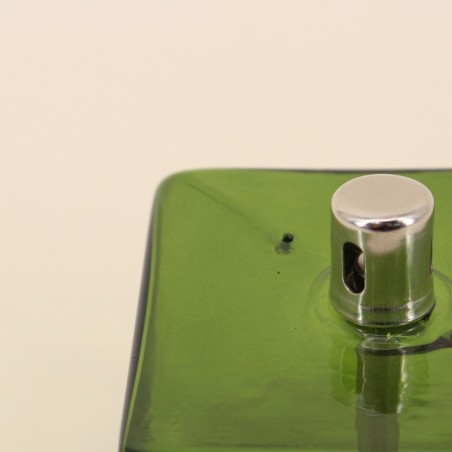 Lampe à huile verre soufflé vert 7cm unique | Hashtag Déco