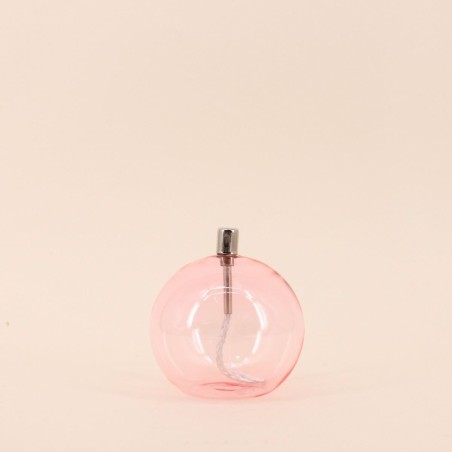 Lampe à huile verre soufflé rose 11cm | Hashtag Déco