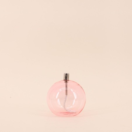 Lampe à huile en verre rose soufflé | Hashtag Déco