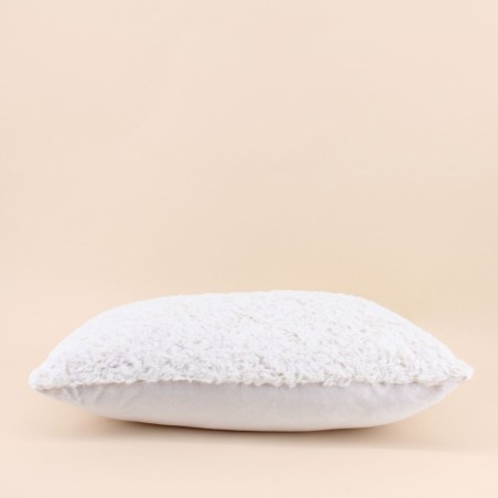 Coussin fausse fourrure blanc 40x60cm | Hashtag Déco