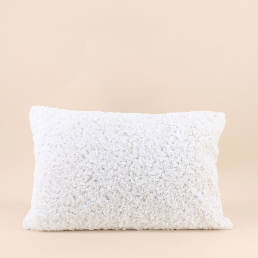 Coussin fausse fourrure blanc 40x60cm | Hashtag Déco