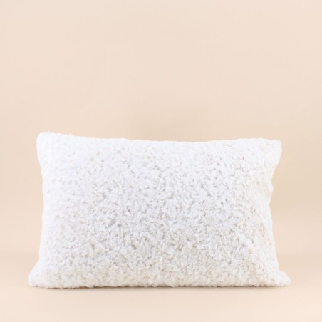 Coussin fausse fourrure blanc 40x60cm | Hashtag Déco