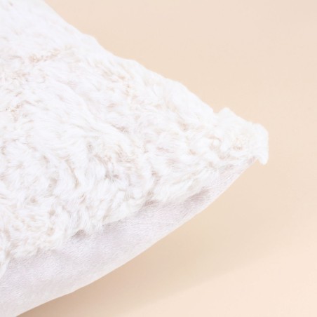 Coussin fausse fourrure blanc 40x60cm | Hashtag Déco