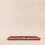 Plateau métal laqué rose 40x16cm exotique | Hashtag Déco