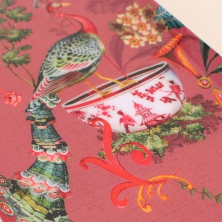 Plateau métal laqué rose 40x16cm exotique | Hashtag Déco