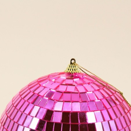 Boule à facettes 15cm plastique rouge | Hashtag Déco