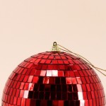 Boule à facettes 15cm plastique rouge | Hashtag Déco