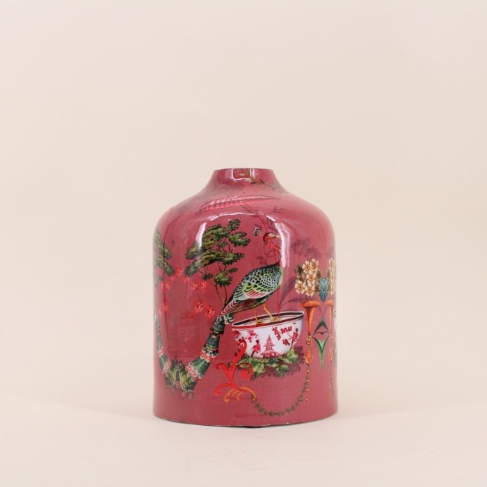 Vase col de cygne métal rose 23cm | Hashtag Déco