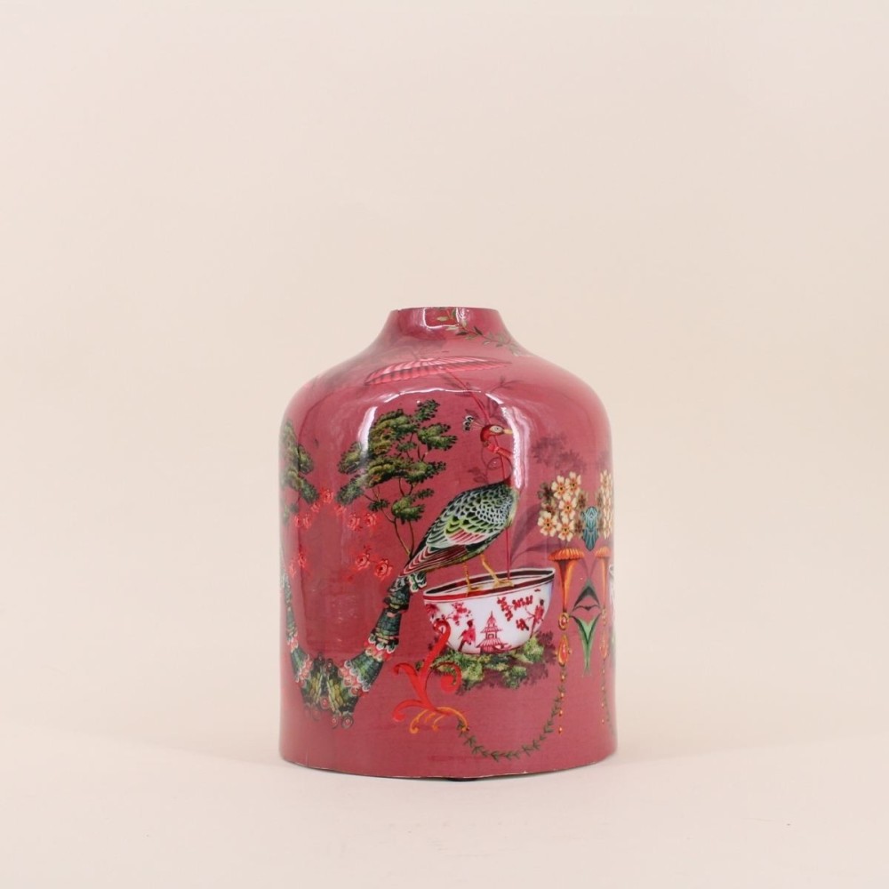 Vase col de cygne métal rose 23cm | Hashtag Déco