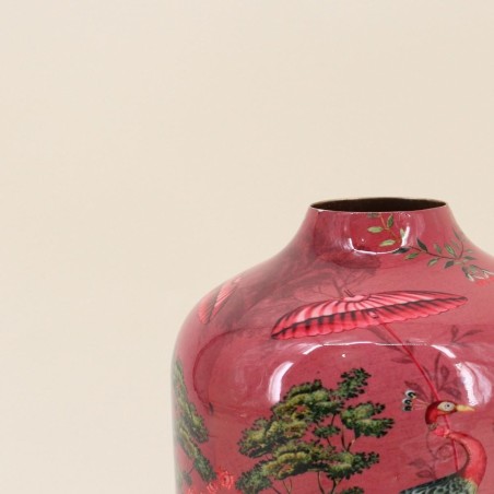 Vase col de cygne métal rose 23cm | Hashtag Déco