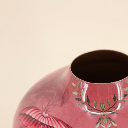 Vase col de cygne métal rose 23cm | Hashtag Déco