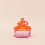 Boîte en verre coloré strié 14x15cm | Hashtag Déco