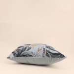 Coussin imprimé floral coton bleu 45x45 cm | Hashtag Déco