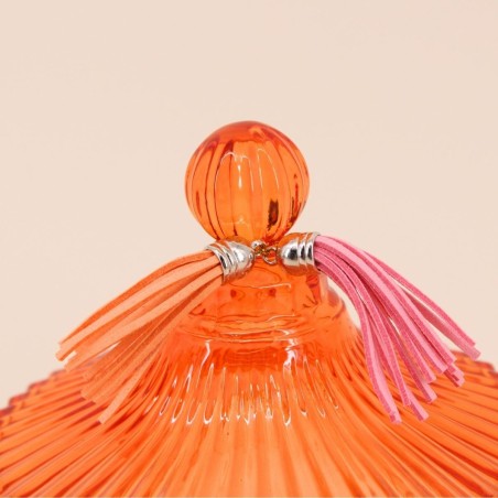 Boîte en verre coloré strié 14x15cm | Hashtag Déco