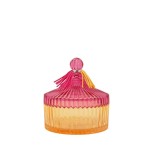 Boîte en verre coloré strié 14x15cm | Hashtag Déco